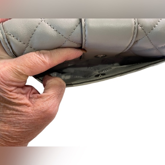 Michael Kors- soft grey leather crossbody bag- like new - Picture 8 of 10